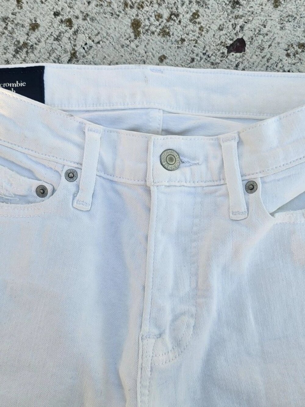 Abercrombie & Fitch Women Jeans White Denim Athletic Skinny Stretch Size 28W 30L - Picture 5 of 13